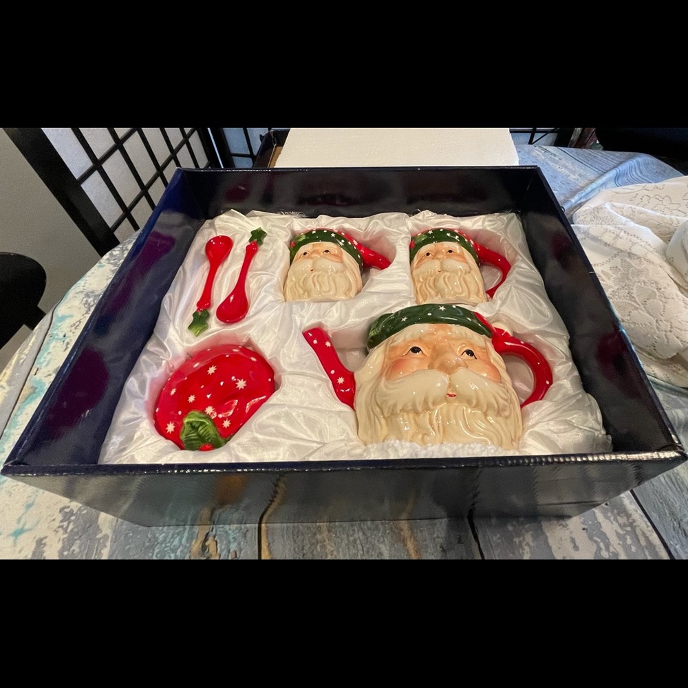 Vintage Sorelle Tea/Cocoa Set 6 Piece Fine Porcelain Hand Painted Original Box